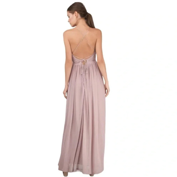 Tobi Jamee Plunging Neckline Maxi Dress NWT | Mauve | Size S - Picture 2 of 10